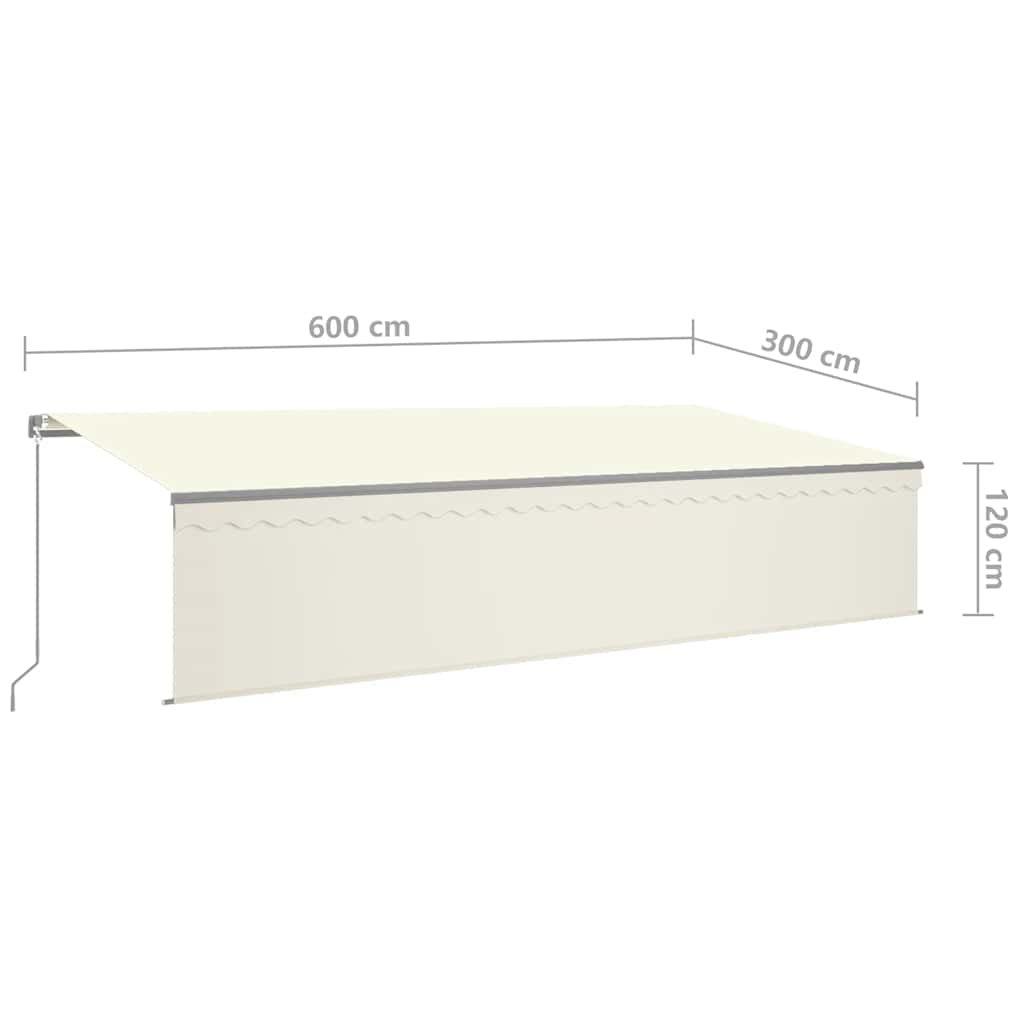Manual Retractable Awning with Blind 6x3m Cream