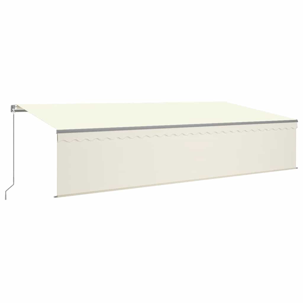 Manual Retractable Awning with Blind&LED 6x3m Cream