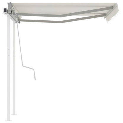 3069897 vidaXL Manual Retractable Awning with Posts 3x2,5 m Cream (313189+46833+315093)