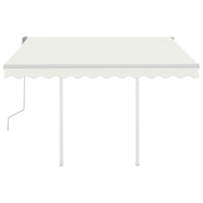 Manual Retractable Awning with Posts 3.5x2.5 m Cream