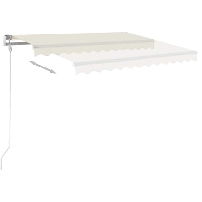 3069922 vidaXL Manual Retractable Awning with LED 3,5x2,5 m Cream (313200+313167+315093)