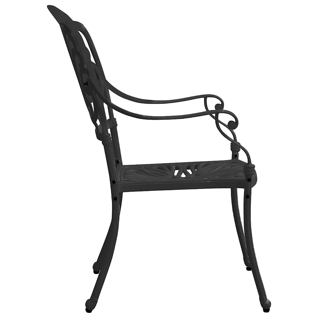 Bistro Set | Black | Cast Aluminium |  Durable  | Bistro Set | Round