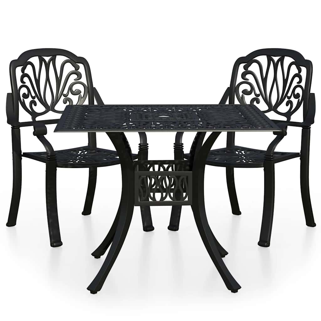 Bistro Set | Black | Cast aluminium | Small | Durable | Bistro Set