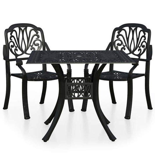 Bistro Set | Black | Cast aluminium | Small | Durable | Bistro Set