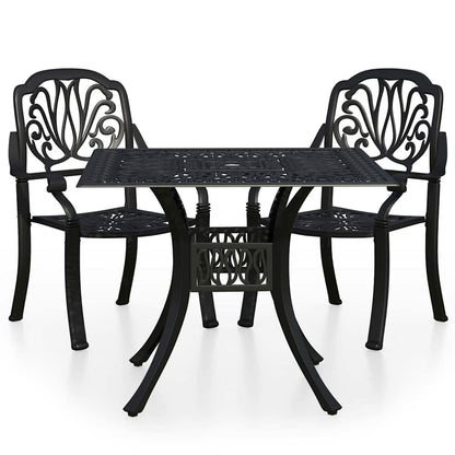 3 Piece Bistro Set Cast Aluminium Black