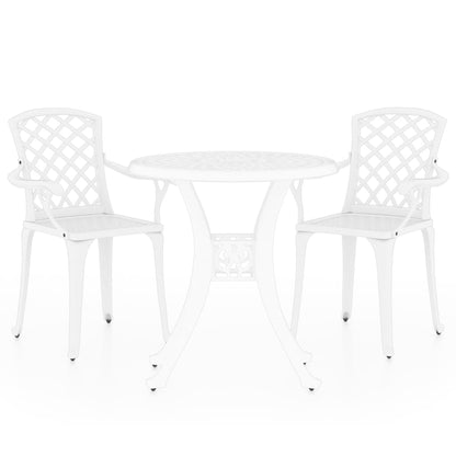 Bistro Set | White | Cast Aluminium | Medium | Tough | Bistro Set | Round