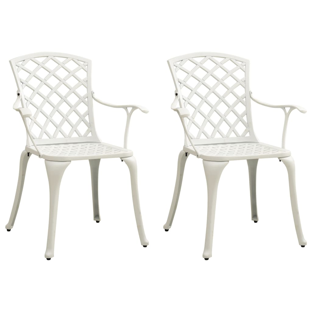 Bistro Set | White | Cast Aluminium | Medium | Tough | Bistro Set | Round