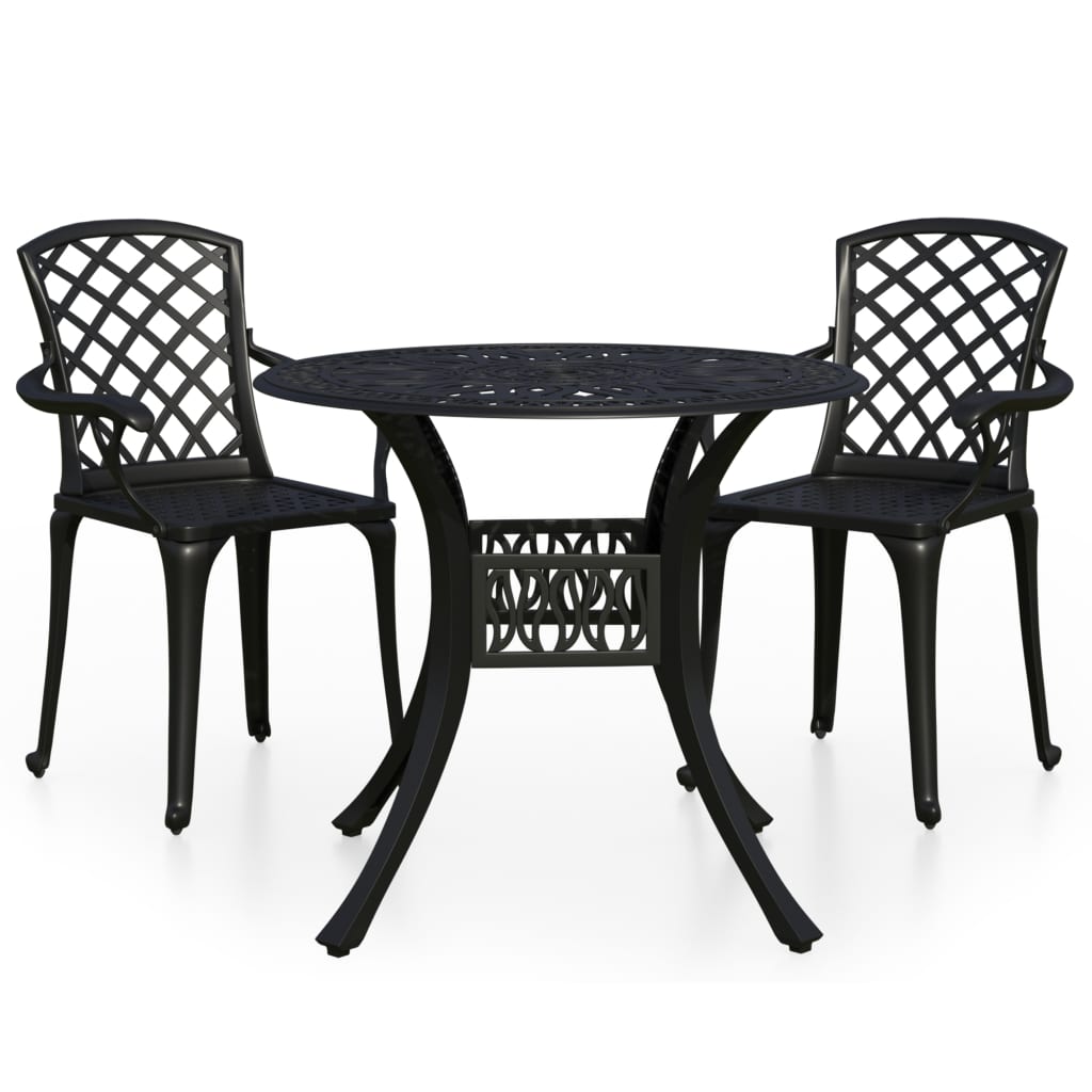 Bistro Set | Black | Cast aluminium | Medium |  Industrial  | Bistro Set