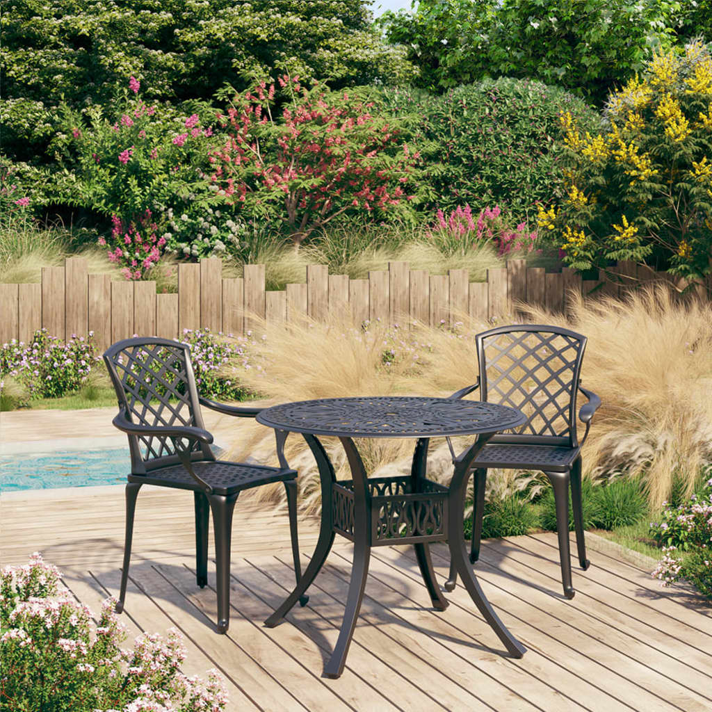 Bistro Set | Black | Cast aluminium | Medium |  Industrial  | Bistro Set