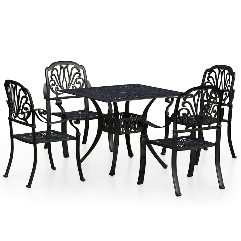 Bistro Set | Black | Cast Aluminium | Large | Durable | Bistro Set
