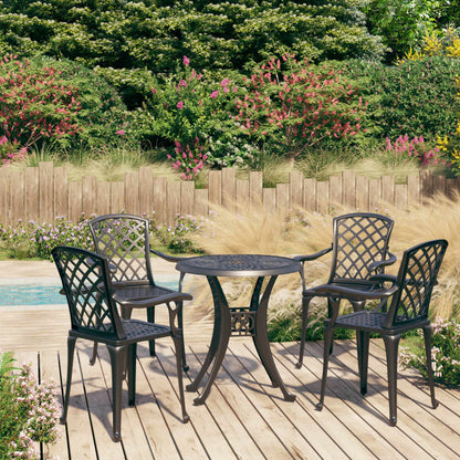 Bistro Set | Black | Cast aluminium | Medium | Decorative Inlays