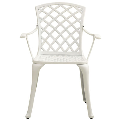 Bistro Set | White | Cast aluminium | Medium | Decorative Inlays