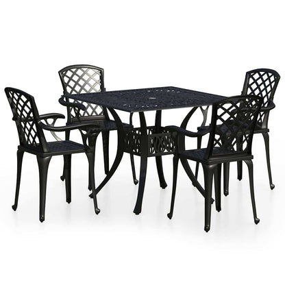 Bistro Set | Black | Cast aluminium |  Durable | Bistro Set | Round