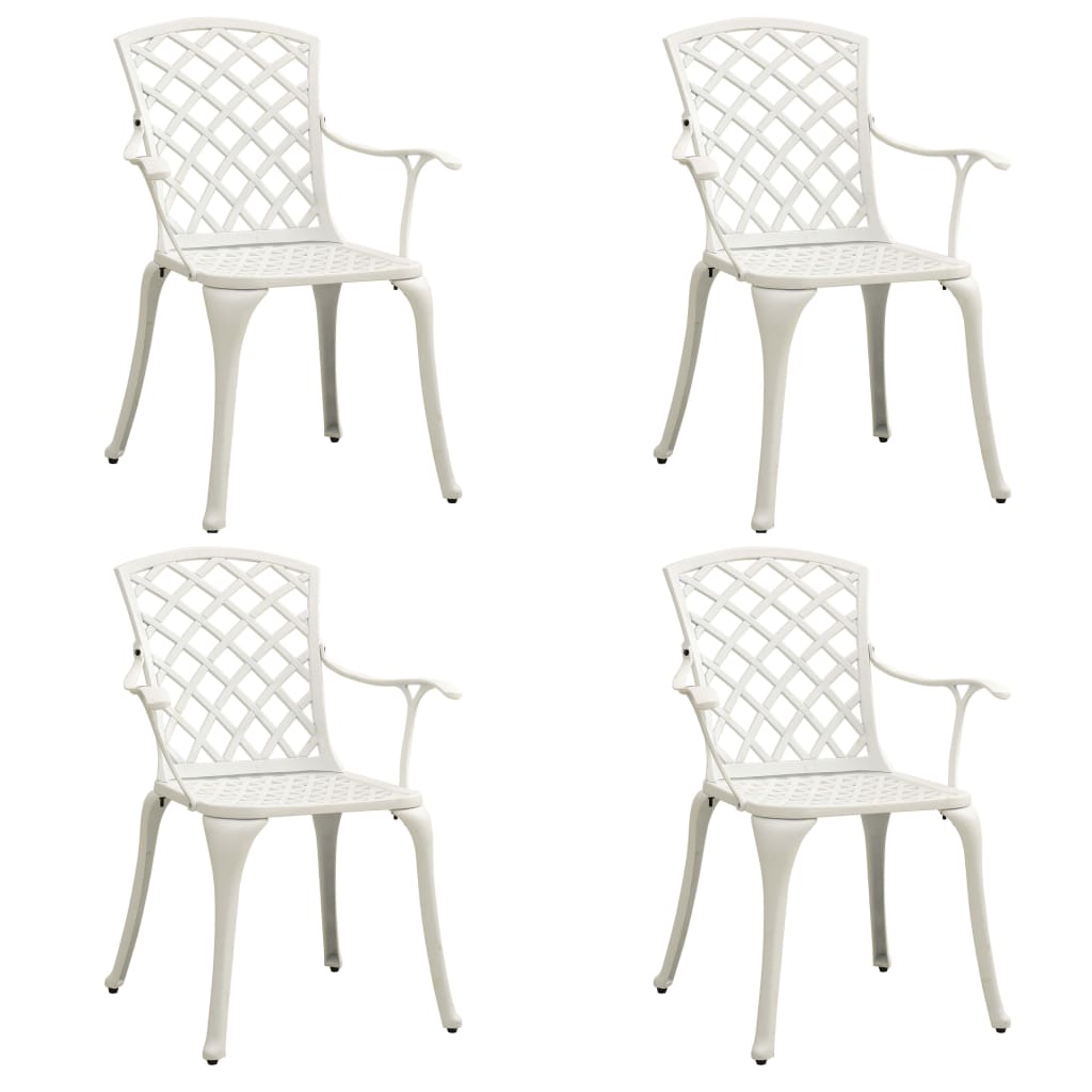 Bistro Set | White | Cast aluminium | 5 Piece Set | Durable | Bistro Set
