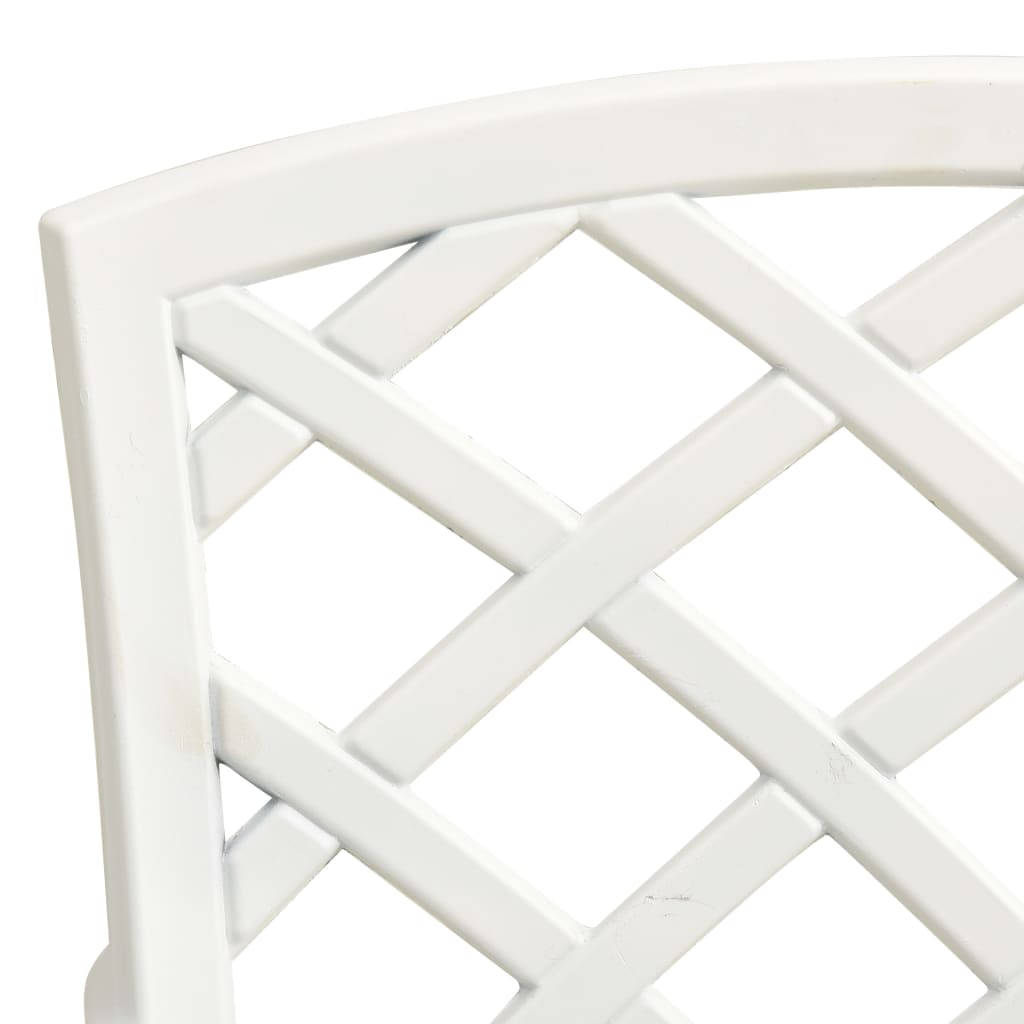 Bistro Set | White | Cast aluminium | 5 Piece Set | Durable | Bistro Set