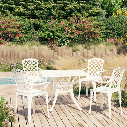 Bistro Set | White | Cast aluminium | 5 Piece Set | Durable | Bistro Set