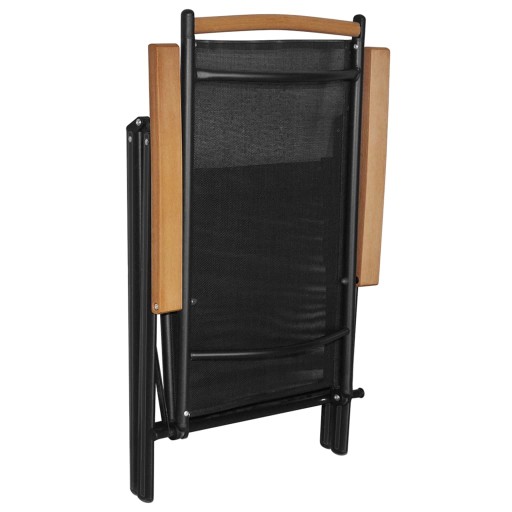 Dining Set | Black | Powder-coated aluminium, textilene, WPC | Foldable