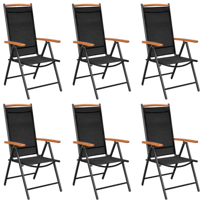 Dining Set | Black | Powder-coated aluminium, Textilene, WPC | Medium