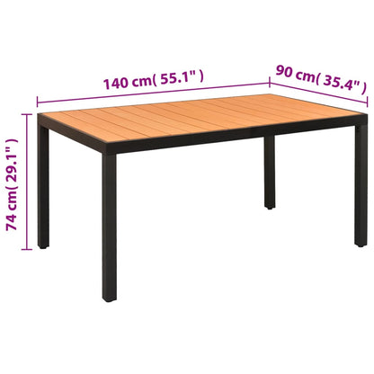 Dining Set | Black | Powder-coated aluminium, Textilene, WPC | Medium