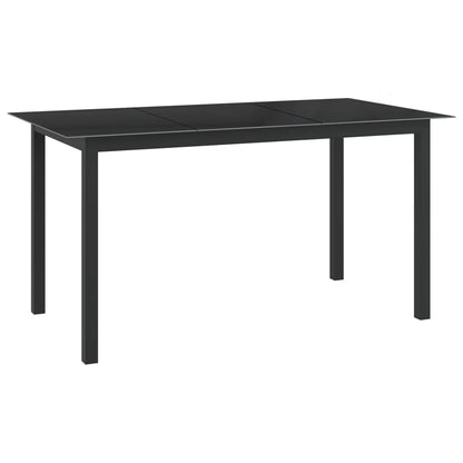 Dining Set | Black | Powder-coated aluminium, Textilene, Glass | Medium