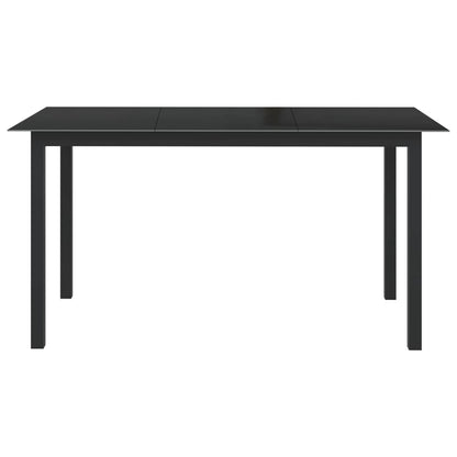 Dining Set | Black | Powder-coated aluminium, Textilene, Glass | Medium