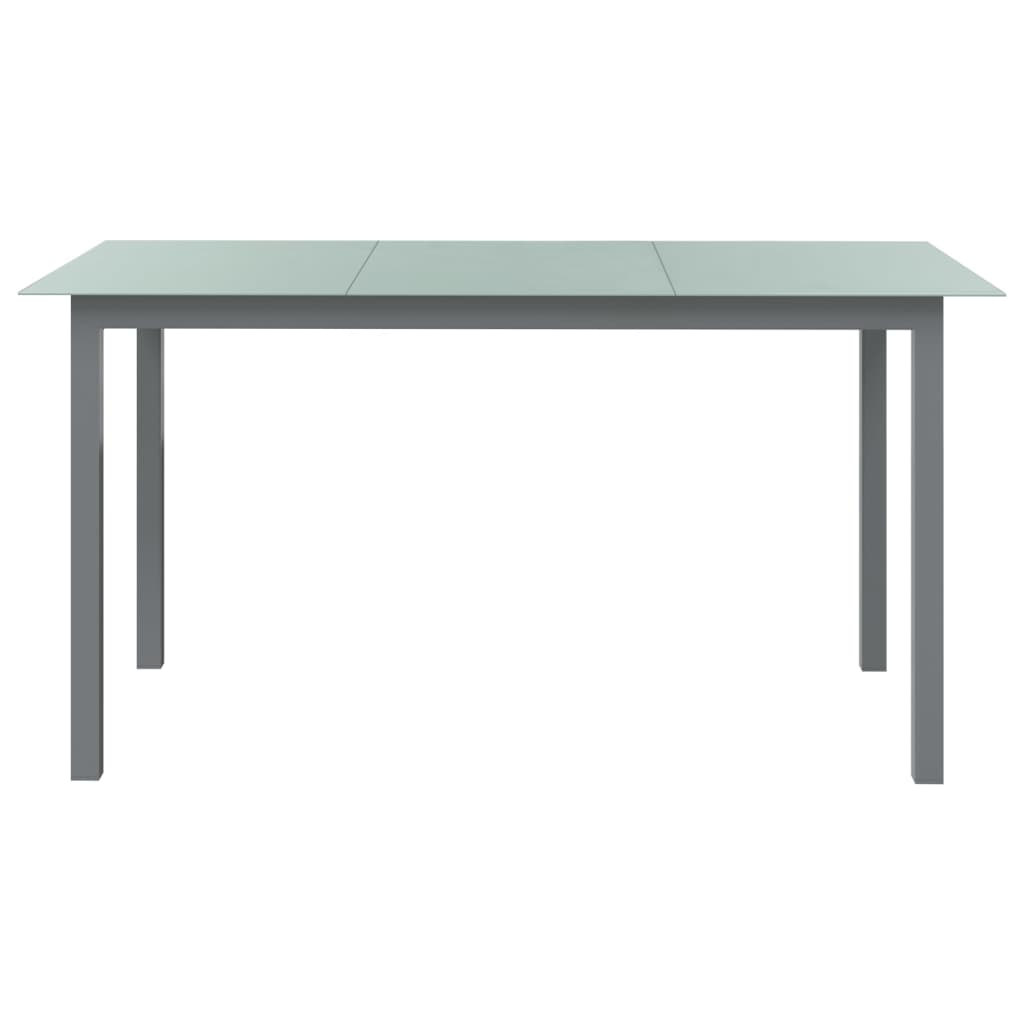 Dining Set | Silver and Black | Powder-coated aluminium, textilene, glass