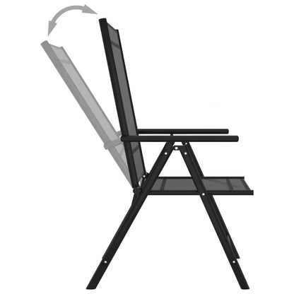 Garden Lounge Set | Black and Anthracite | Aluminium, Textilene | Medium