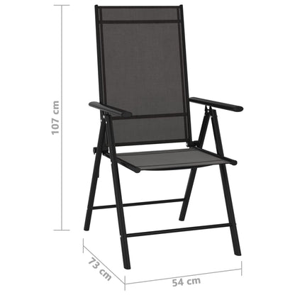 Garden Lounge Set | Black and Anthracite | Aluminium, Textilene | Medium