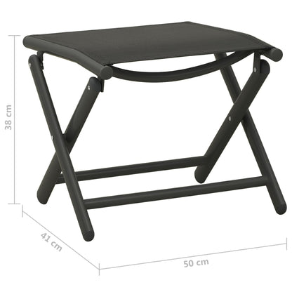 Garden Lounge Set | Black and Anthracite | Aluminium, Textilene | Medium