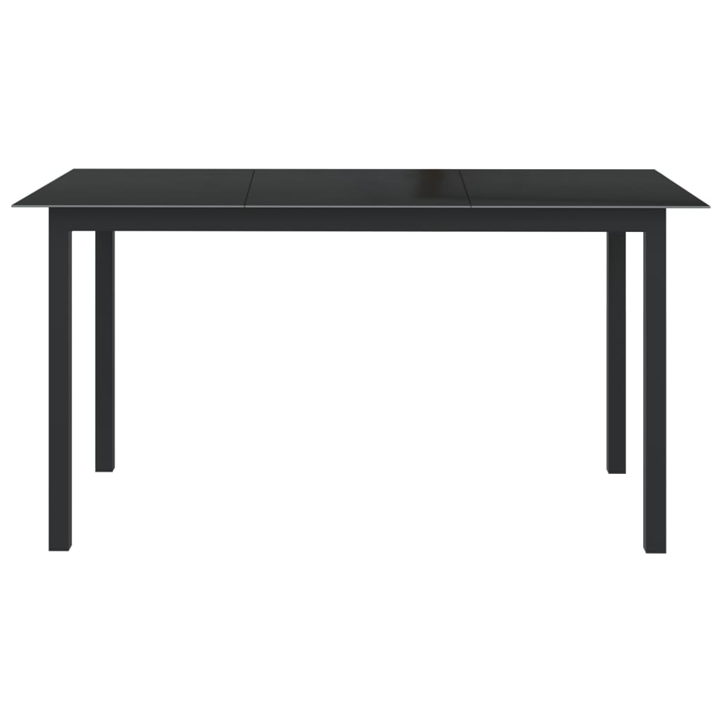 Dining Set | Black | Aluminium | 10 Piece Set | Adjustable Footrests