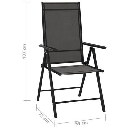 Dining Set | Black | Aluminium | 10 Piece Set | Adjustable Footrests