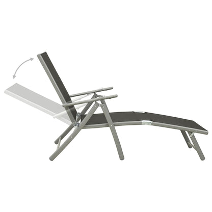Dining Set | Black, Silver, Light Grey | Aluminium, Textilene, Glass