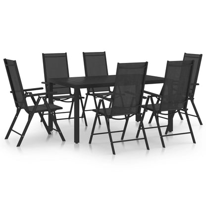 Dining Set | Black | Powder-coated aluminium, Textilene, WPC | Standard