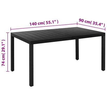 Dining Set | Black | Powder-coated aluminium, Textilene, WPC | Standard