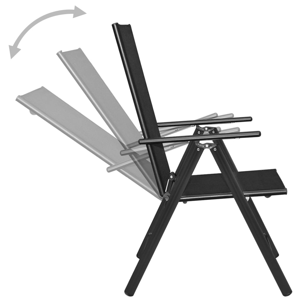Dining Set | Black | Powder-coated aluminium, Textilene, WPC | Standard