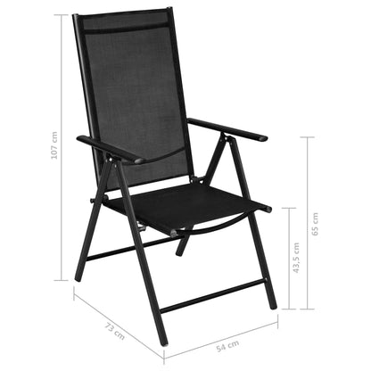Dining Set | Black | Powder-coated aluminium, Textilene, WPC | Standard