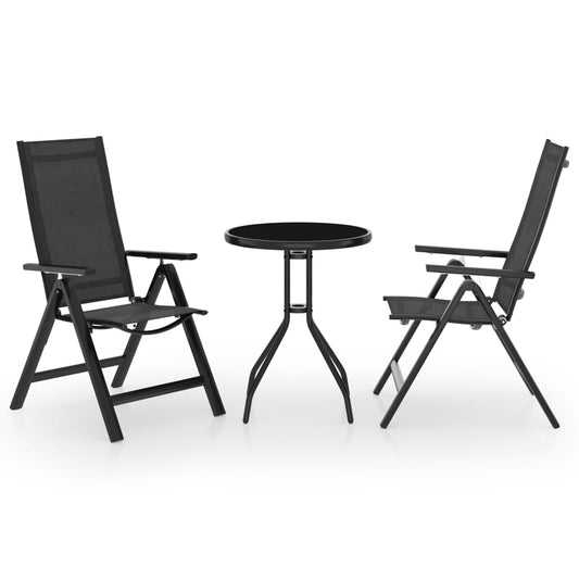 Bistro Set | Black and Anthracite | Aluminium | Small