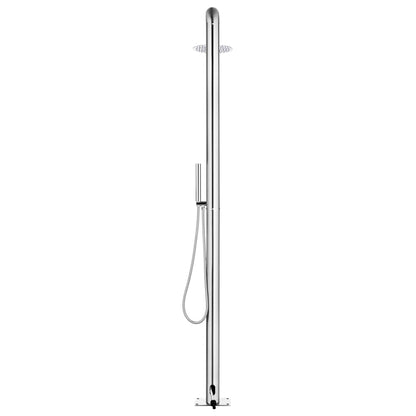 Garden Shower with Brown Base 230 cm Stainless Steel