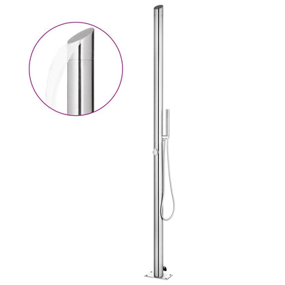 Garden Shower with Brown Base 225 cm Stainless Steel