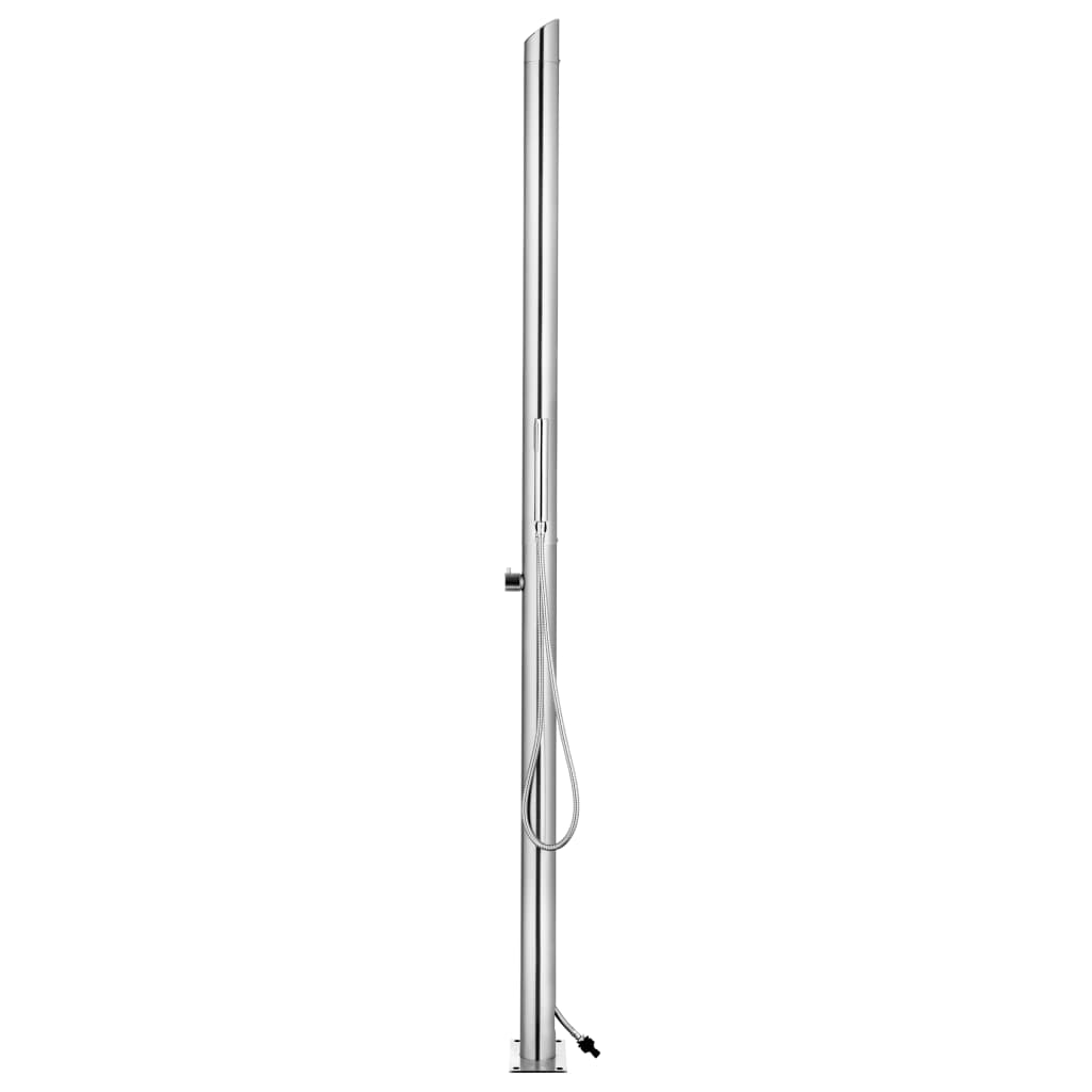 Garden Shower with Brown Base 225 cm Stainless Steel