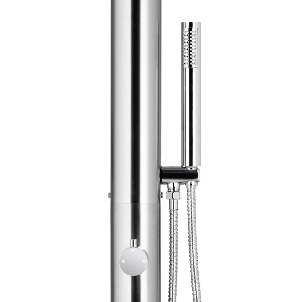 Garden Shower with Brown Base 225 cm Stainless Steel