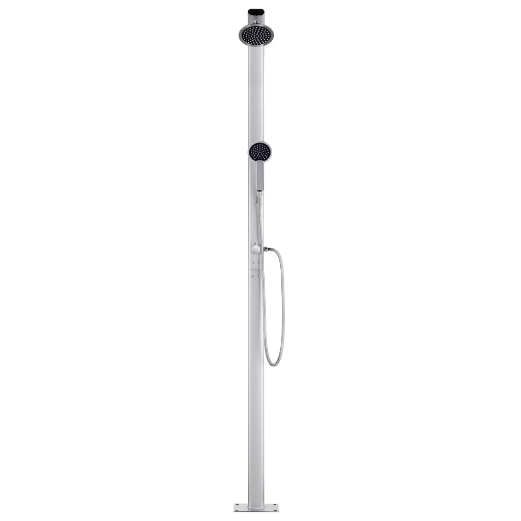 Garden Shower with Brown Base 220 cm Aluminium