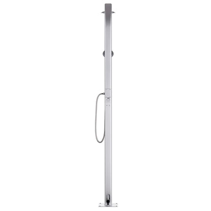 Garden Shower with Brown Base 220 cm Aluminium