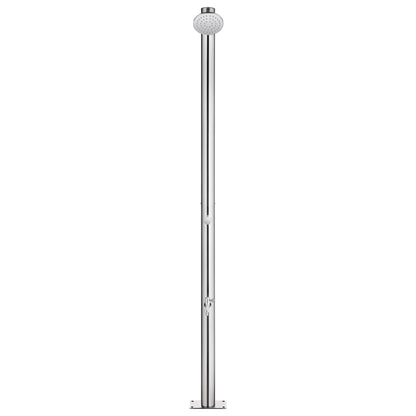 Garden Shower with Grey Base 220 cm Stainless Steel