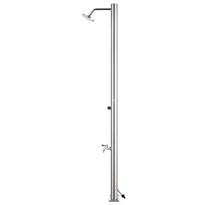 Garden Shower with Grey Base 220 cm Stainless Steel