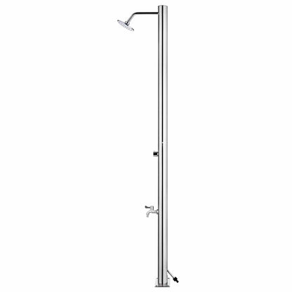 Garden Shower with Grey Base 220 cm Stainless Steel
