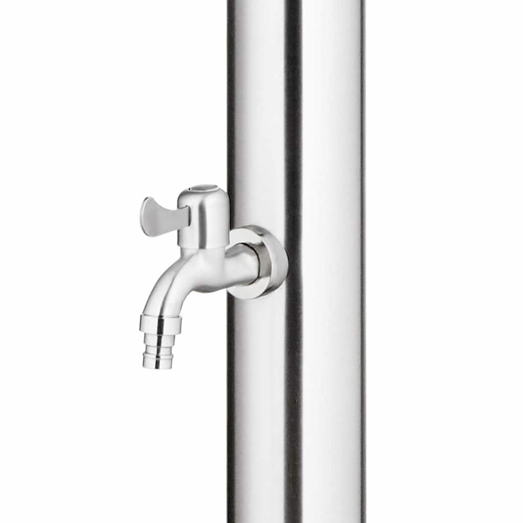Garden Shower with Grey Base 220 cm Stainless Steel