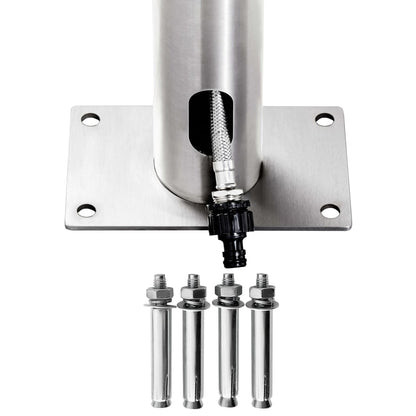 Garden Shower with Grey Base 220 cm Stainless Steel
