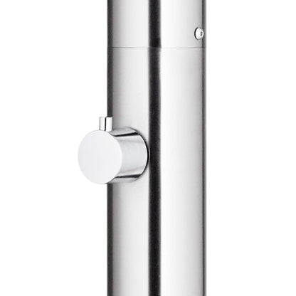 Garden Shower with Grey Base 220 cm Stainless Steel