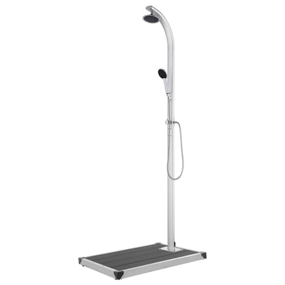 Garden Shower with Grey Base 220 cm Aluminium